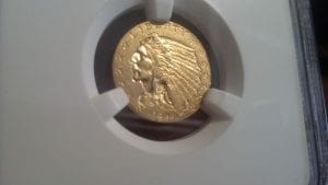 1911 D $2 1/2 Indian Quarter Eagle NGC AU 58